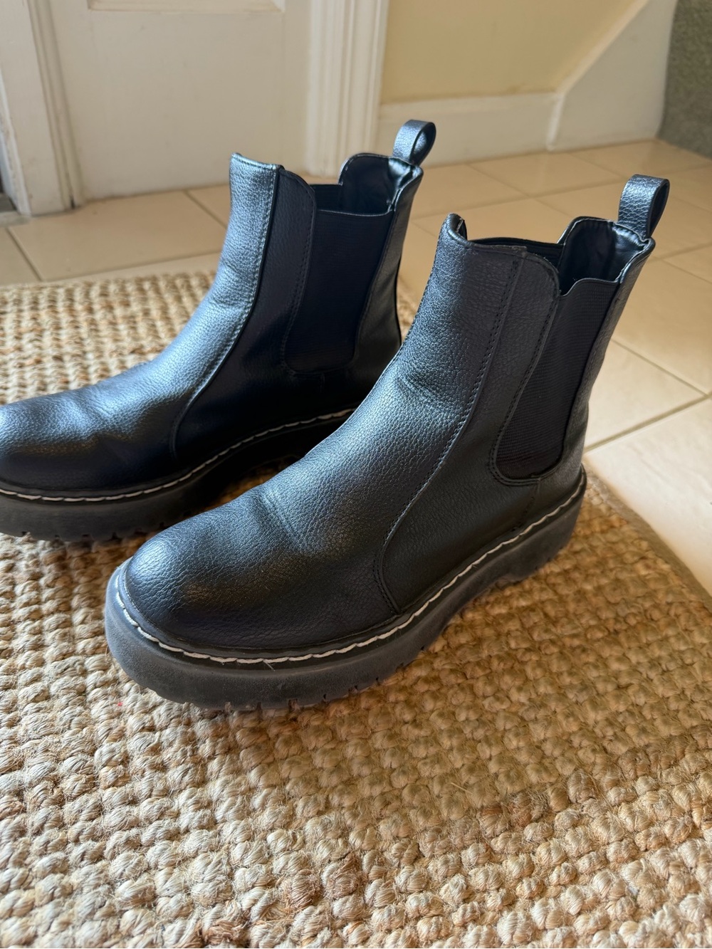 Sincerly Jules Black Leather Chelsea Boots